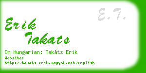 erik takats business card